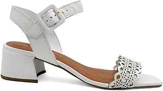 Sandália Bottero Feminina de Couro Salto Bloco 374002 Branco