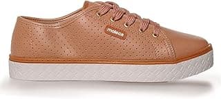 Tênis feminino Moleca marrom com cadarço e palmilha acolchoada