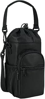 Suporte para Garrafa de Agua Bolsa para Celular Porta Garrafa Ajustavel para Caminhada Trekking Bike Academia Passeio Bolsa Porta Garrafinha Alca de Ombro Regulavel Leve e Resistente (Preto)