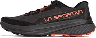 LA SPORTIVA Tênis de corrida de trilha Prodigio masculino, leve e de alto desempenho, cor Carbono/Tomate Cereja, tamanho 15 US | 49 EU