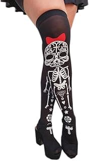 Genérico Meia 7/8 Longa Adulto Festa Fantasia Halloween Cosplay: Modelo Caveira Mexicana