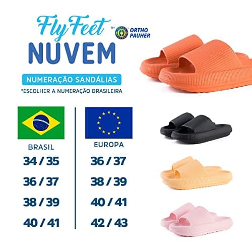 Sandalia Ortopedica Fly Feet Nuvem, Ortho Pauher, Preto, 40/41