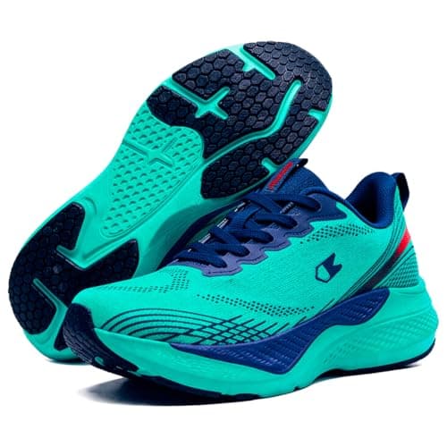 Tênis Sandrini Aero Spark Masculino Corrida Leve Caminhada (Verde/Marinho, BR, Adulto, Numérico, 40)