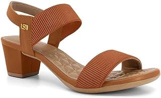 Sandalia Usaflex Elastico Salto Bloco Ref Ud28005 Laranja 34