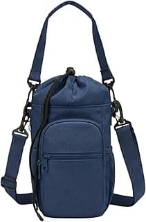 Suporte para Garrafa de Agua Bolsa para Celular Porta Garrafa Ajustavel para Caminhada Trekking Bike Academia Passeio Bolsa Porta Garrafinha Alca de Ombro Regulavel Leve e Resistente (Azul Marinho)