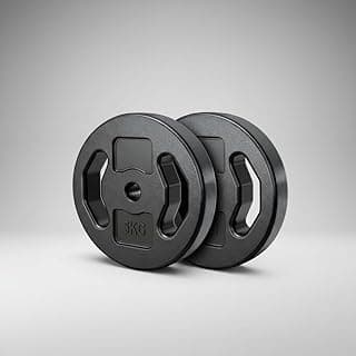 Kit 2 Anilhas de 5kg, Total 10kg, Furo 28mm, para Musculação e Treino Funcional