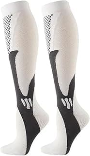 Meia De Compressão Esportiva Feminina Masculino Cano Alto Corrida Ciclismo