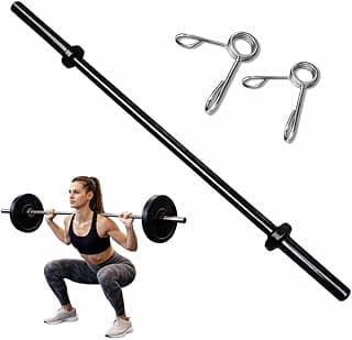 Barra de Musculação 120cm Oca Preto Profissional Alta Resistência, Compatível com Anilhas Padrão, Academia e Treino em Casa, Tendência 2026