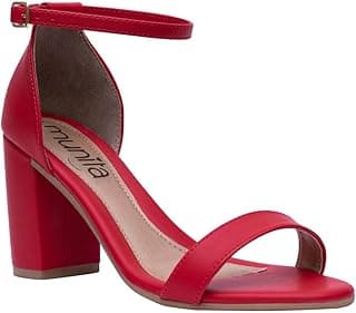 Munita Sandália Feminina Salto Grosso Salto Bloco Moda Casual Confort