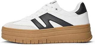 Tênis plataforma feminino branco e preto com sola marrom
