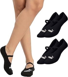 Kit 2 Pares Meia Puma Feminina Antiderrapante Pilates Sapatilha Algodão Original
