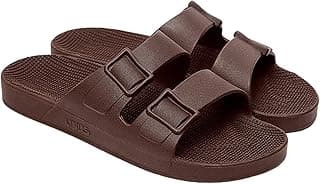 Linus Sandália Unissex - Sandálias Slip On, Confortável e Resistente, Fácil de Limpar, Vegano, Material 100% Reciclado - Café