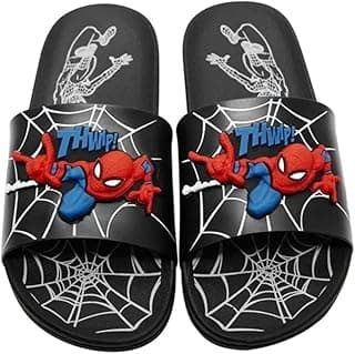 Par de chinelos infantis pretos com estampa 3D do Homem Aranha, Grendene Kids