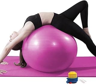 Bola Pilates, Bola Fisioterapia, Bola Suiça, 55 cm, 65 cm, 75 cm, Anti estouro, Suporta até 300kg, Ideal para Gestante, Ginastica, Yoga, Academia e Pilates em casa, com Bomba