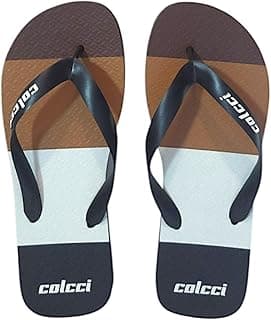 Chinelos masculinos Colcci Navy Degrade com design degradê marrom, branco e preto.