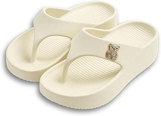 Chinelo sandália feminino creme com pingente de ursinho