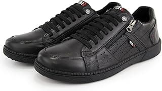 Genérico Sapatenis Masculino Casual Confort Couro Legitimo Zíper e Cadarço Footwear
