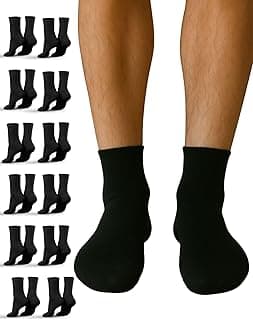 Genérico Kit 12 Pares Meia Masculina Cano Médio, Algodão, Tamanho 37-42, Ideal para Trabalho e Academia, Pacote Econômico Preto Branco Cinza Cano Alto
