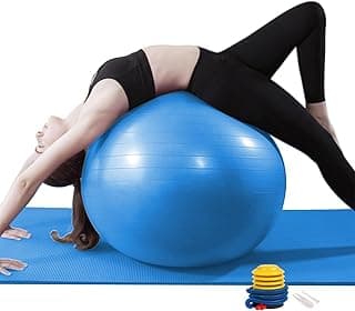 Bola Pilates, Bola Fisioterapia, Bola Suiça, 55 cm, 65 cm, 75 cm, Anti estouro, Suporta até 300kg, Ideal para Gestante, Ginastica, Yoga, Academia e Pilates em casa, com Bomba