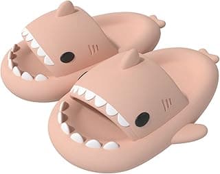 Chinelo de tubarão rosa para crianças com sola antiderrapante