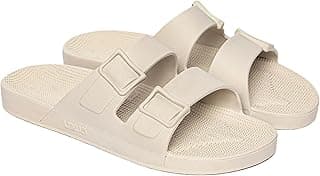 Linus Sandália Unissex - Sandálias Slip On, Confortável e Resistente, Fácil de Limpar, Vegano, Material 100% Reciclado - Baunilha