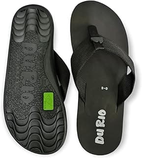 Sandálias masculinas pretas DuRio com sola texturizada e etiqueta verde