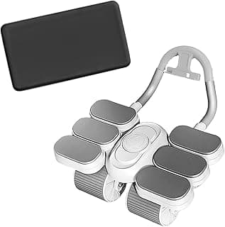 menolana Roda abdominal Roda de exercício silenciosa de retorno automático AB com tapete de joelho para academia em casa, Branco