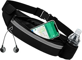 Cinto de Corrida/Pochete Slim Porta Celular – Refletiva, Resistente à Água, Ajustável com Fivela e Zíper | Running, Caminhada, Academia e Ciclismo