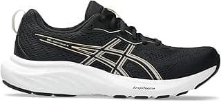 Tênis de corrida feminino ASICS Gel-Kayano 22 preto e branco com detalhes dourados