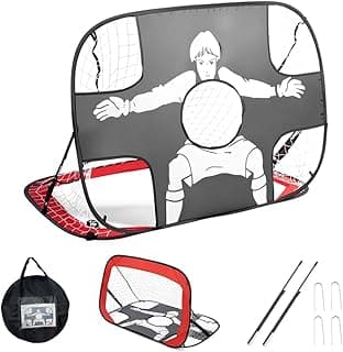 FINYQBET Rede De Futebol Para Infantil Portátil, Gol Dobrável 2 em 1 com Alvo de Tiro, 120x80x80cm, Leve e Resistente - Ideal para Crianças em Casa, Parque e Praia