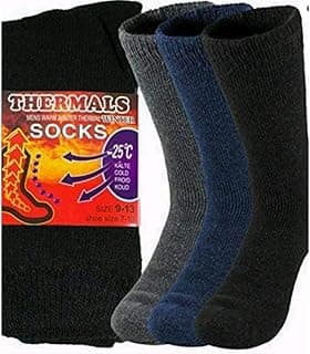 Genérico Meias ASATEX Masculinas 2 Pares Meias Térmica LÃ de Inverno para Esportes, Botas Longas Caminhadas e Montanhismo, Termicas para Neve, Botas Longas, Tamanho 35-44, 2 Pares