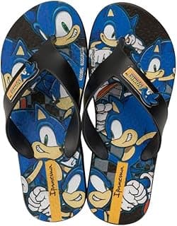 Sandália infantil com estampa do Sonic, azul e preto, Sonic Play Ipanema Kids