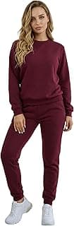 B Maze Conjunto de Moletom Feminino Flanelado, Blusa de Moletom e Calça Jogger, Ideal para o Inverno