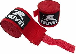 Bandagem Elástica Muvin 3 Metros Com Fechamento em Fecho de Contato e Alça Para Polegar - Atadura de Proteção Para Mãos e Punhos - Faixa de Boxe - Muay Thai - MMA - Artes Marciais - Treino - Unissex
