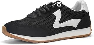 Tênis feminino retrô neutro preto e branco com sola marrom