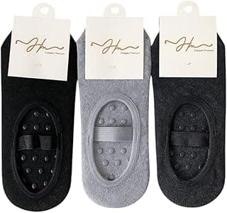 Genérico kit Meia Sapatilha para Yoga e Pilates Premium, Antiderrapante com Silicone, cores escuras
