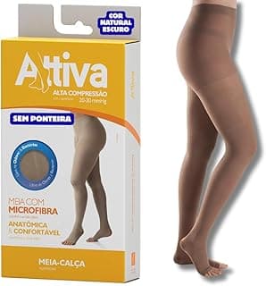 Genérico Meia Calça de Compressão Feminina Alta Compressão 20-30 Sem Ponteira ATTIVA