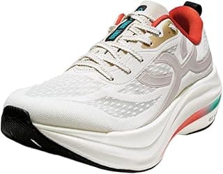 Tênis branco e cinza Olympikus Gripper Corre Turbo, com detalhes em vermelho e verde, contra fundo branco.