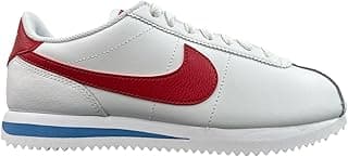 Tênis Nike feminino branco com detalhes vermelhos e azuis, logo Nike em vermelho