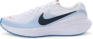 NIKE Tênis de corrida masculino Revolution 8 Road, Branco/Off Noir/Azul hidrogênio, 43