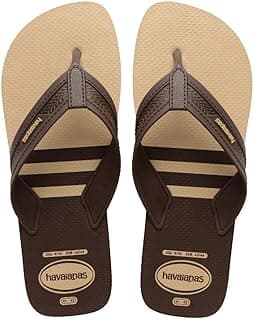 Chinelo de dedo Havaianas City Basic Tira Resistente Masculino em marrom e bege