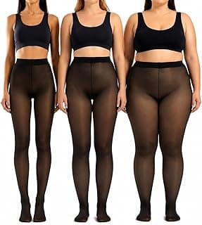 VariaLume Meia Calça Térmica Feminina Translúcida Peluciada Forrada Para Inverno - Tamanho Único 36 ao 46 – Efeito Meia Fina Com Interior Térmico Aveludado – Alta Elasticidade e Confortável - Linha Premium