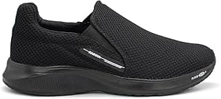 Tênis slip on preto Rainha Masculino com sola preta e detalhes em branco
