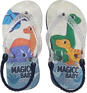Chinelo infantil Magicc Baby com dinossauros coloridos