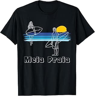 Surfers line art Surfing Beach Meia Praia Meia Praia Surfing Beach Surf Guy Girl T-Shirt