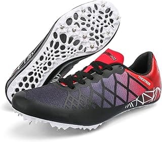 Ifrich Tênis De Corrida Profissional Para Homens E Mulheres, Corrida, Sprint, 8 Pontas (6, Preto Vermelho)