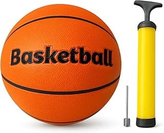 Bola de Basquete Oficial Tamanho 7 com Bomba de Ar e Agulha – Alta Durabilidade e Aderência, Ideal para Treinos e Jogos em Quadra, Escola, Clube e Lazer.