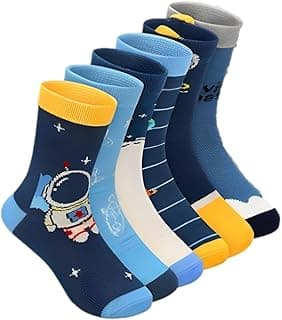 Genérico Kit 6 Pares De Meia Infantil Cano Alto Menino Desenhos Divertidos De 2 a 12 Anos Para Bebê e Criança