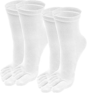 Generic 2 pares de meias unissex confortáveis separadas dos dedos, meias de cinco dedos adequadas para esportes e corrida