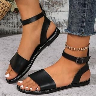 Generic Sandálias de primavera/verão, modernas, casuais, abertas, sapatilhas, sapatos femininos